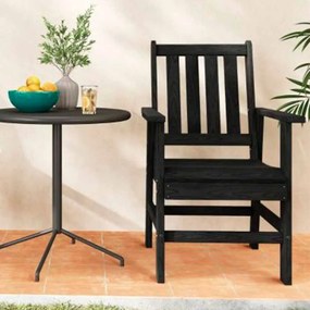 Cadeira de jantar de jardim Plástico com braços largos, assento e encosto em ripas para salão Gazebo 61 x 61,5 x 95 cm Preto