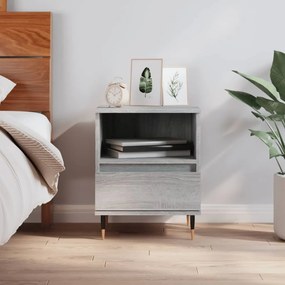 vidaXL Mesa de cabeceira 40x35x50 cm derivados de madeira cinza sonoma
