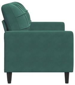 Sofá de 2 lugares 140 cm veludo verde-escuro