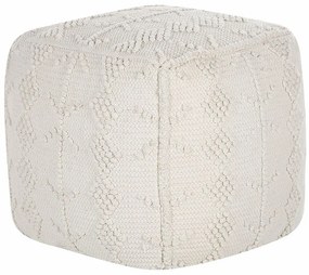 Pufe em algodão branco 40 x 40 cm WARANGAL Beliani