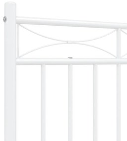 Estrutura de cama com cabeceira e pés 135x190 cm metal branco