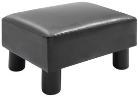 HOMCOM Apoio Pés Octomano Banco Pequeno Estofado Pele Sintética Assento Acolchoado Confortável 40x30x24 cm Preto | Aosom Portugal