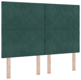 Estrutura de Cama vidaXL Verde Escuro 140x200 cm Veludo