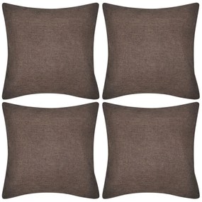 Capas de almofada estilo linho 4 pcs 40 x 40 cm castanho