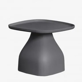 Mesa Lateral Quadrada (48x48 Cm) Jubarri Cinza Grafito & ↑38 Cm - Sklum