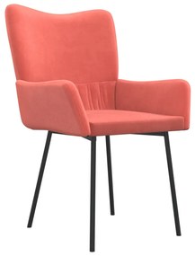 Cadeiras de jantar 2 pcs veludo rosa