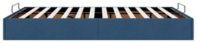 Estrutura de cama otomana sem colchão 140x190 cm tecido azul