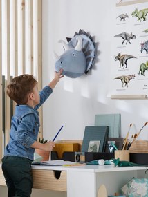 Agora -30%: Decoração de parede Tricératops cinzento claro liso com motivo