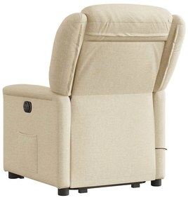Poltrona elevatória de massagens tecido cor creme
