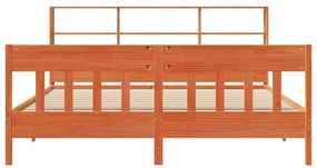 Cama sem colchão 180x200 cm pinho maciço castanho-mel