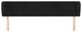 Cabeceira de cama c/ abas veludo 163x23x78/88 cm preto