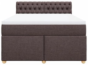 Cama com molas/colchão 140x190 cm tecido castanho-escuro
