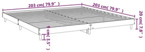 Estrutura de cama 200x200cm derivados madeira carvalho castanho