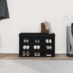 Banco de Armazenamento vidaXL Preto Carvalho 80x30x48 cm Madeira Engen