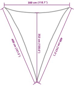 Para-sol estilo vela 160 g/m² 3x4x4m PEAD castanho