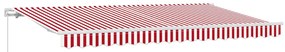 Toldo Retrátil Vermelho e Branco 400x200 cm 400 x 200 cm 4x2 m