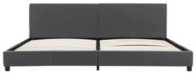 Estrutura de cama 180x200 cm couro artificial cinzento