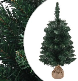 vidaXL Árvore de Natal artificial com suporte 90 cm PVC verde