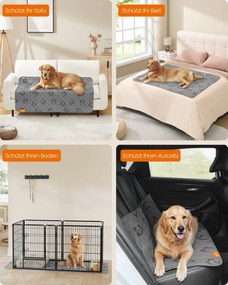 Manta impermeável para cães 1208 x 173 cm cinzento