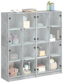 Estante c/ portas 136x37x142 cm derivados madeira cinza cimento