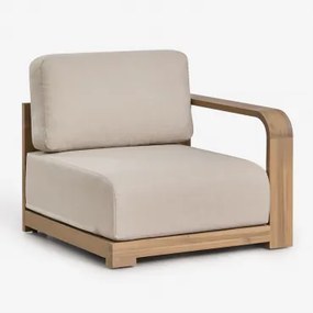 Módulo De Canto Direito Para Sofá Modular De Jardim Em Madeira De Acácia Brivori Marrom Acácia Claro - Sklum