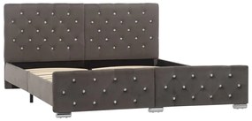 Estrutura de cama 160x200 cm veludo cinzento
