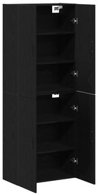 Armários 2 pcs Carvalho preto 69,5x34x180 cm em Madeira engenheirada