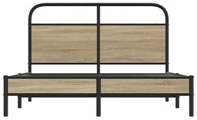 Estrutura cama s/ colchão derivados de madeira carvalho fumado