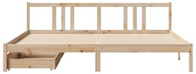 Cama sem colchão 180x200 cm madeira de pinho maciça