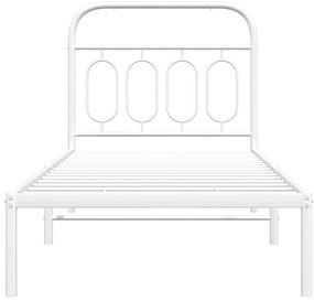 Estrutura de cama com cabeceira 90x200 cm metal branco