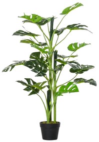 Outsunny Monstera Planta Artificial com Vaso Árvore Tropical Sintética com 21 Folhas Ø16x100 cm Verde | Aosom Portugal