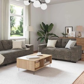 vidaXL Sofá 2 pcs Cinzento escuro 221 x 78 x 80 cm Couro sintético
