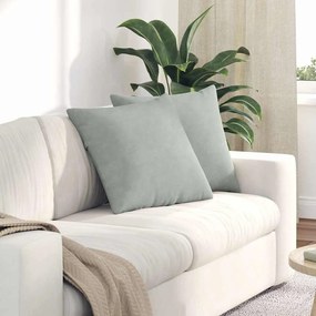 vidaXL Travesseiros de Sofá 2 pcs Cinzento-claro 50 x 50 cm