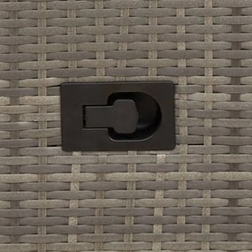 Conjunto Bistro de 3 peças com almofadas em rattan sintético cinza