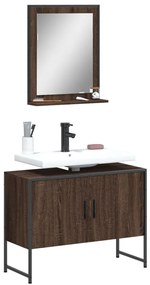 vidaXL 2 pcs conj. móveis de WC derivados madeira carvalho castanho
