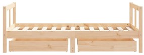 Estrutura de cama infantil c/ gavetas 80x160 cm pinho maciço