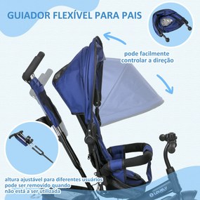 HOMCOM Triciclo para Bebés 2 em 1 Triciclo Evolutivo para Crianças de