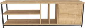 Suporte para TV Oneida – Preto e Carvalho – 140 cm x 35,3 cm x 50,8 cm