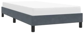 Estrutura de cama sem colchão 90x220 cm veludo cinzento-escuro