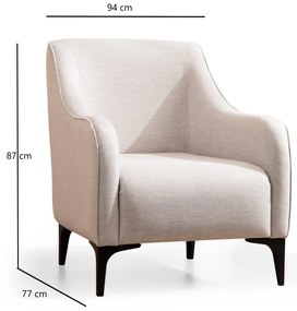 Poltrona Wing Chair Belissimo – Off White – 94x87x77 cm