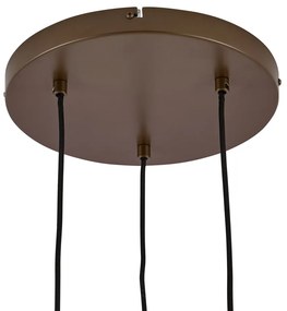 Candeeiro suspenso Hotel Chic bronze escuro com vidro âmbar 3 luzes - Stavelot Chique de hotel