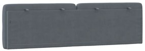 Almofadão de cabeceira 180 cm veludo cinzento-escuro