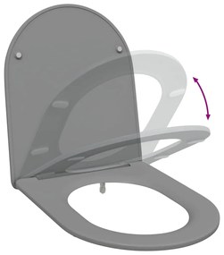 Assento de Casa de Banho com Fecho Suave Duroplast Cinzento vidaXL