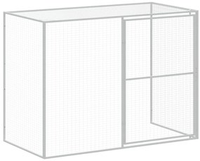 Casota cães c/ parque 214x1273x181 cm aço galvaniz. cinza-claro