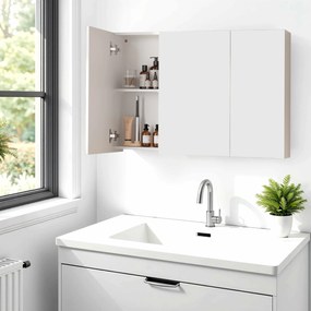 Armário de casa de banho de Parede com 3 portas 15 x 90 x 60 cm Branco