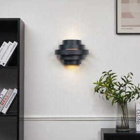 Candeeiro de parede moderno preto com LED regulável em 3 níveis - Lines