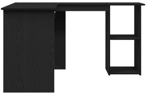 Escrivaninha vidaXL em Preto Carvalho de 120x140x75 cm em Madeira Enge