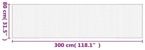 Tapete retangular 80x300 cm bambu cor natural clara