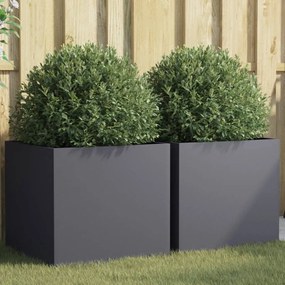 Vasos/floreiras 2 pcs 49x47x46 cm aço antracite