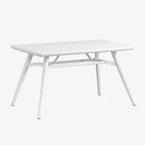 Rectangular Garden Table 135x80 Cm In Scand Polypropylene Branco - Sklum